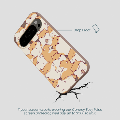 Chocolate Brown Happy Hamsters Google Pixel 10/10 Pro Case