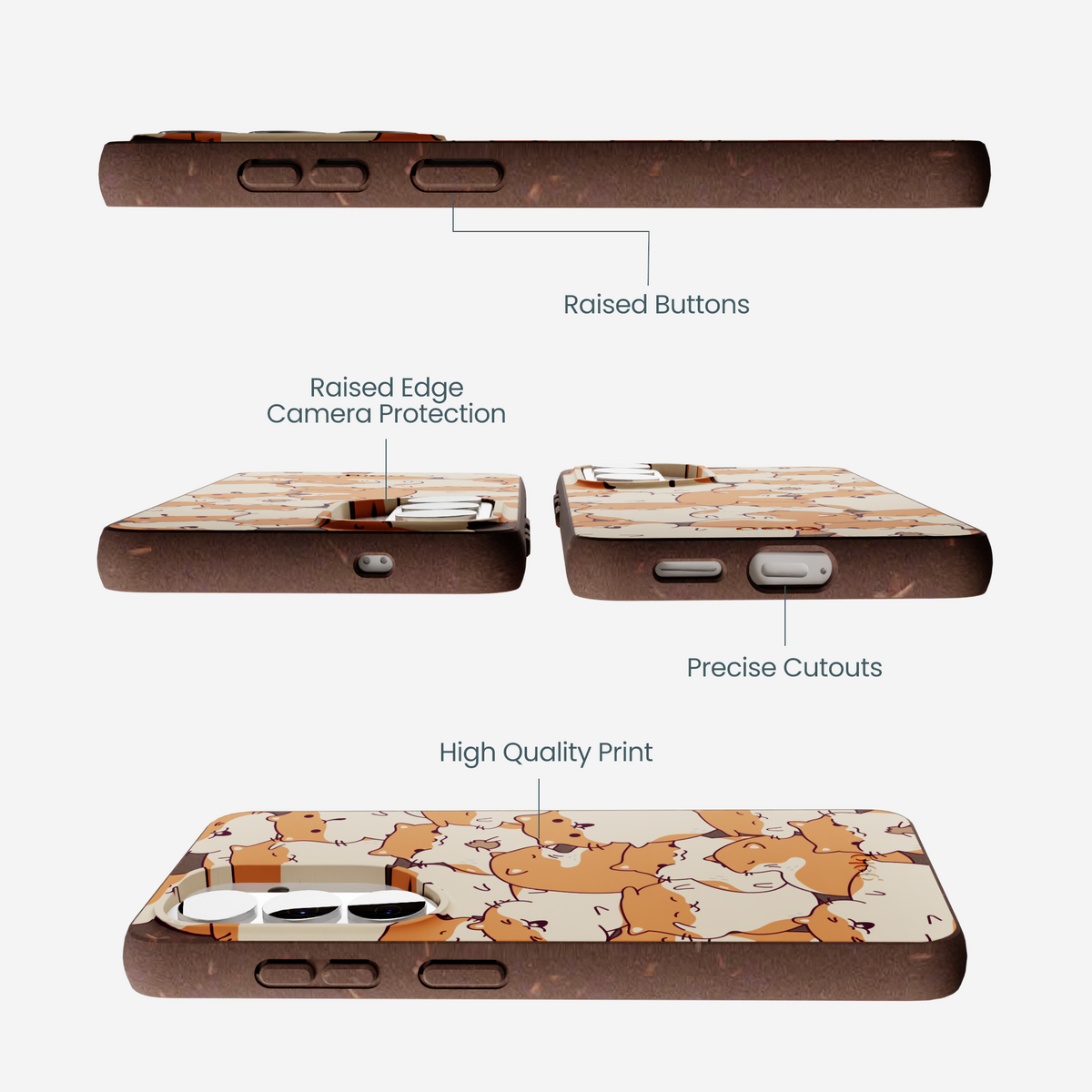 Chocolate Brown Happy Hamsters Samsung Galaxy S26 Case