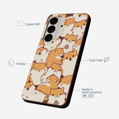 Chocolate Brown Happy Hamsters Samsung Galaxy S26 Case