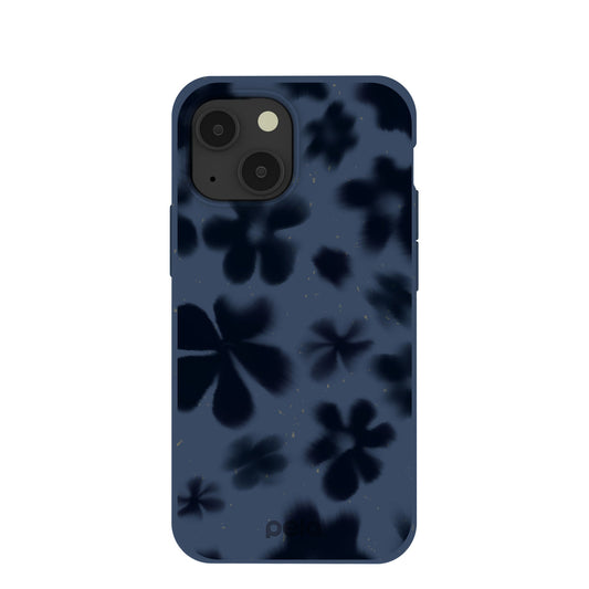 Navy Blue Hazy Daisies iPhone 13 Mini Case