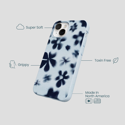 Powder Blue Hazy Daisies iPhone 13 Mini Case
