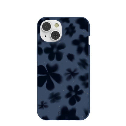 Navy Blue Hazy Daisies iPhone 14 Case