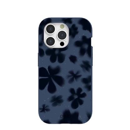 Navy Blue Hazy Daisies iPhone 15 Pro Case
