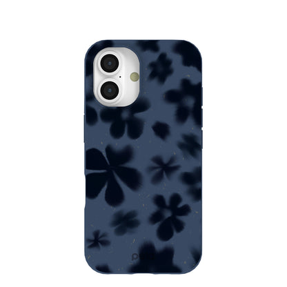 Navy Blue Hazy Daisies iPhone 16 Case