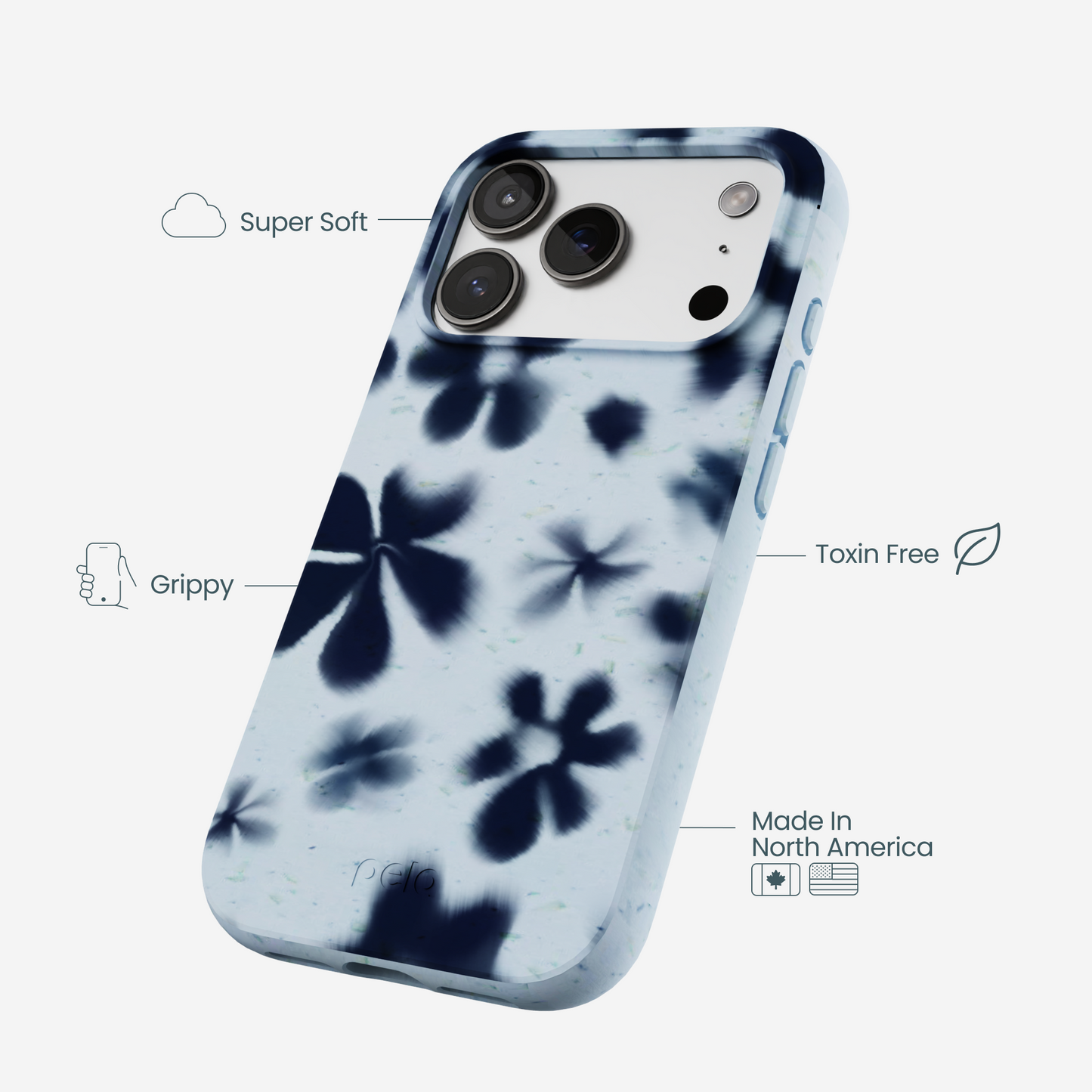 Powder Blue Hazy Daisies iPhone 17 Pro Case