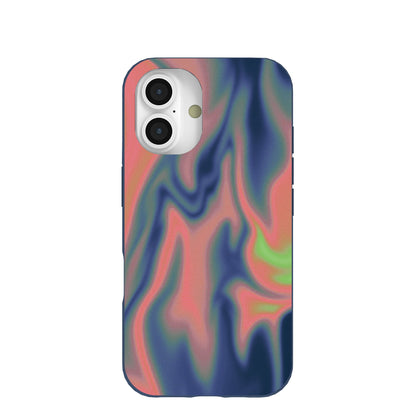 Navy Blue Heat iPhone 16 Case