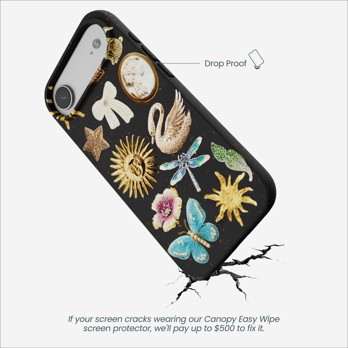 Black Heirloom Collage iPhone Air Case