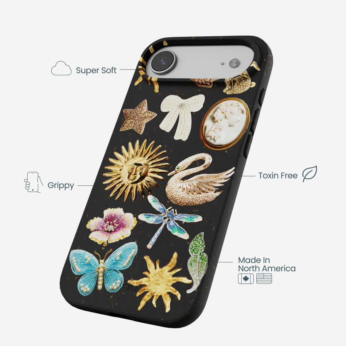 Black Heirloom Collage iPhone Air Case