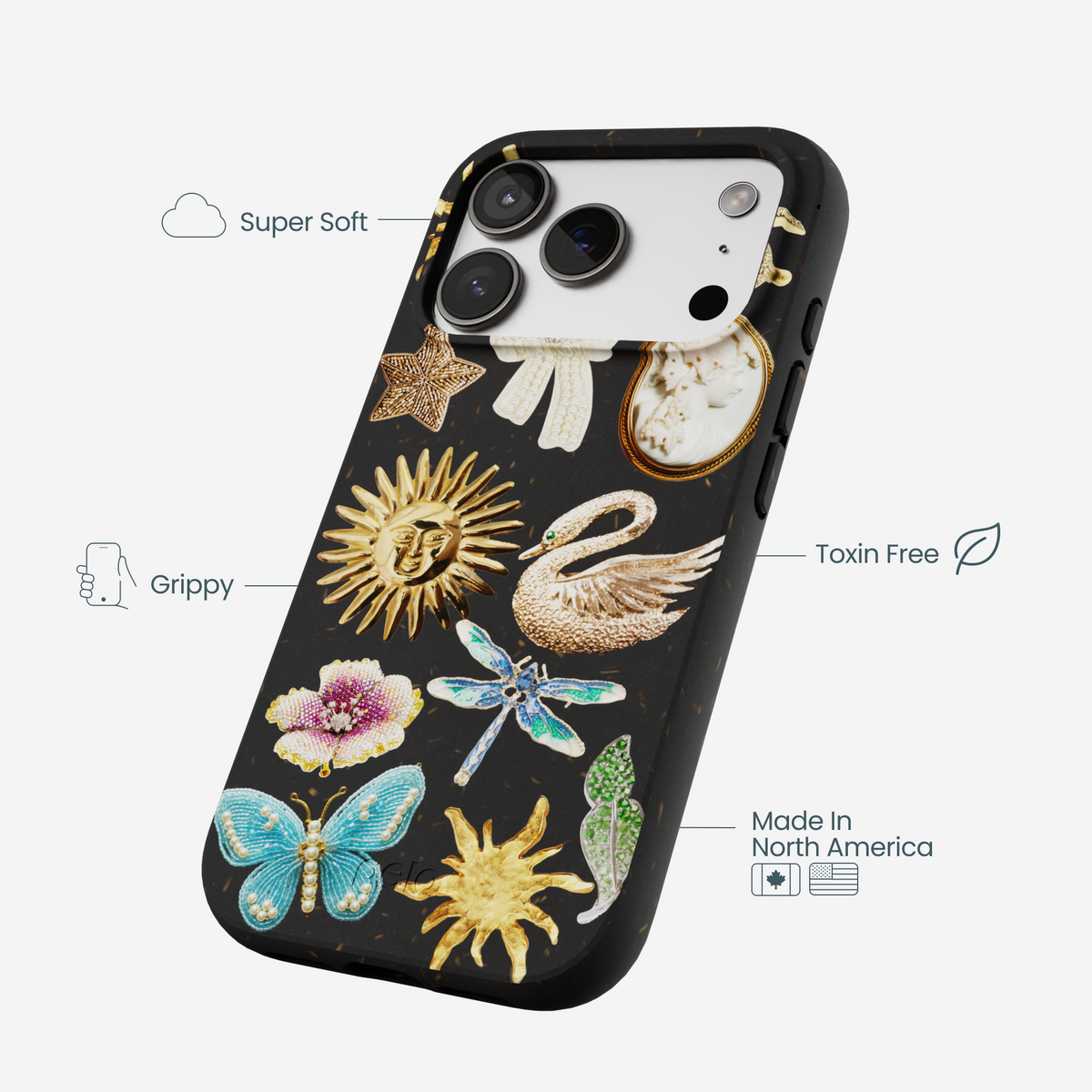 Black Heirloom Collage iPhone 17 Pro Case
