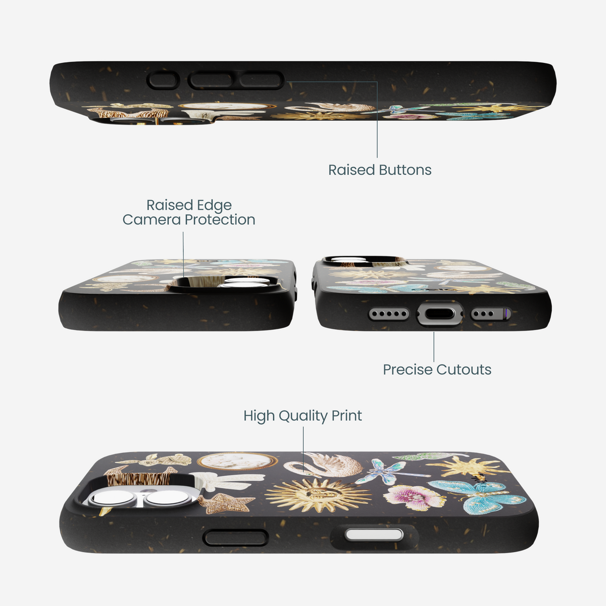 Black Heirloom Collage iPhone 17 Case