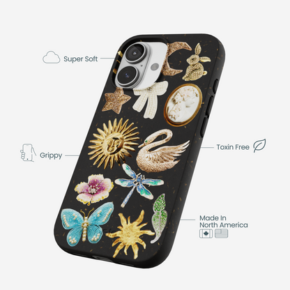 Black Heirloom Collage iPhone 17 Case
