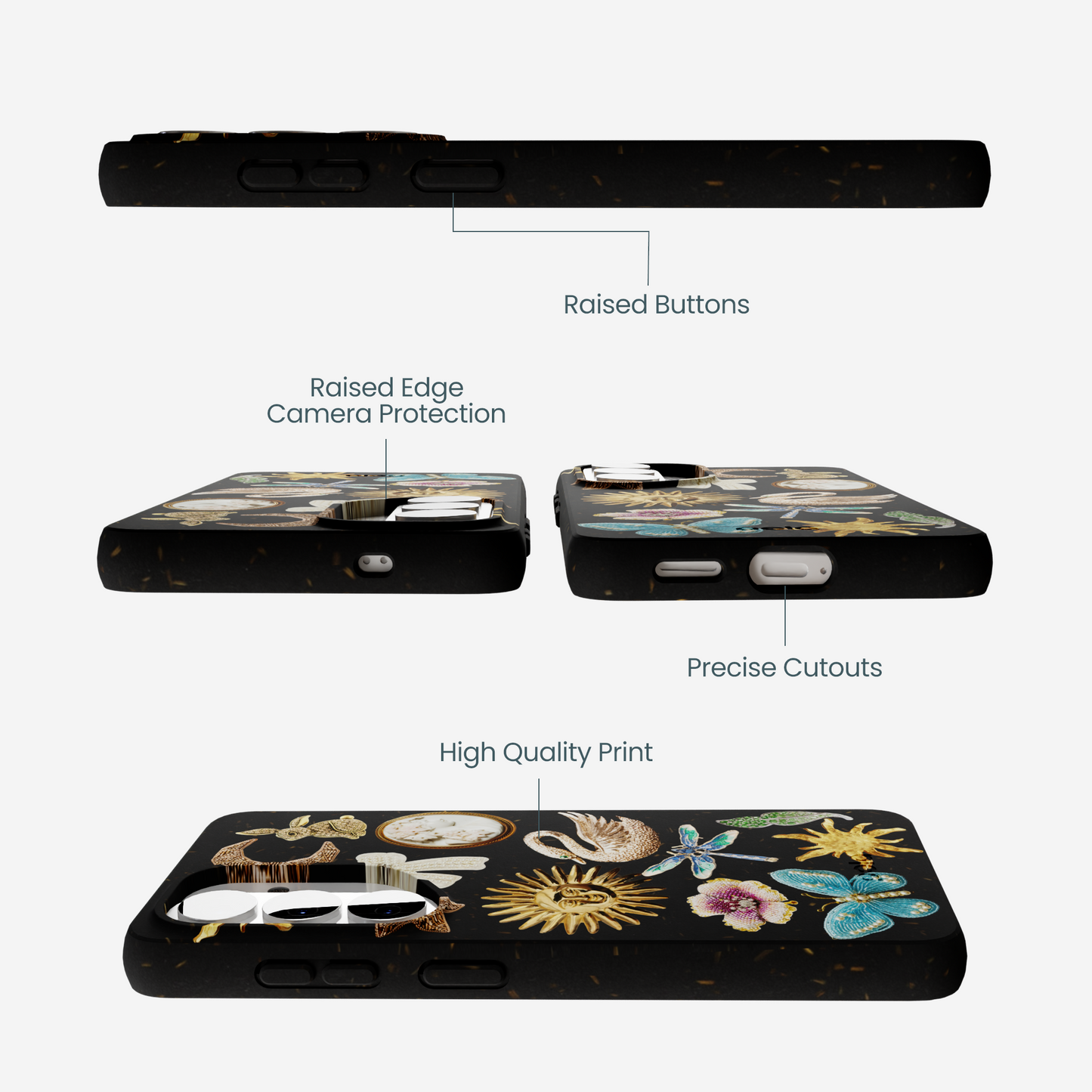 Black Heirloom Collage Samsung Galaxy S26 Case