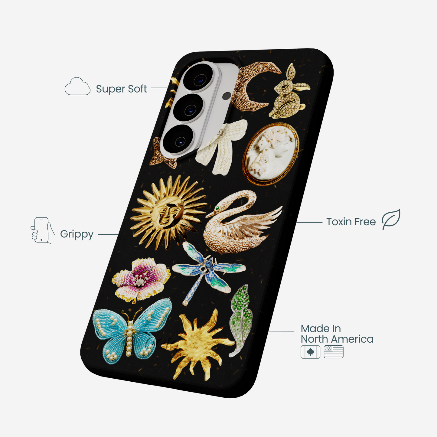 Black Heirloom Collage Samsung Galaxy S26 Case