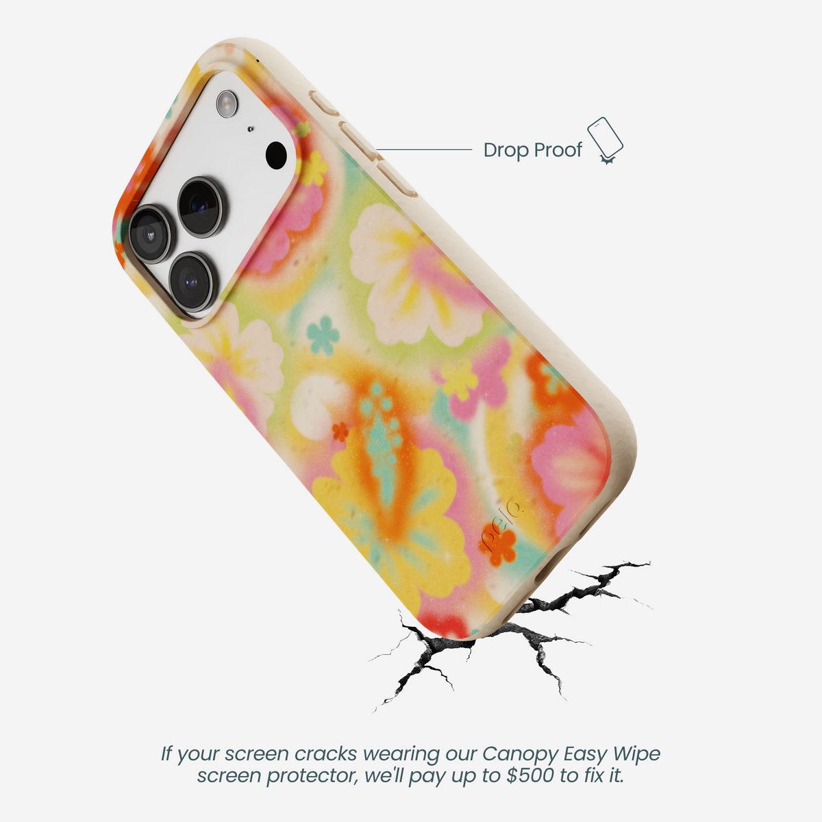 Seashell Hibiscus Glow iPhone 17 Pro Case