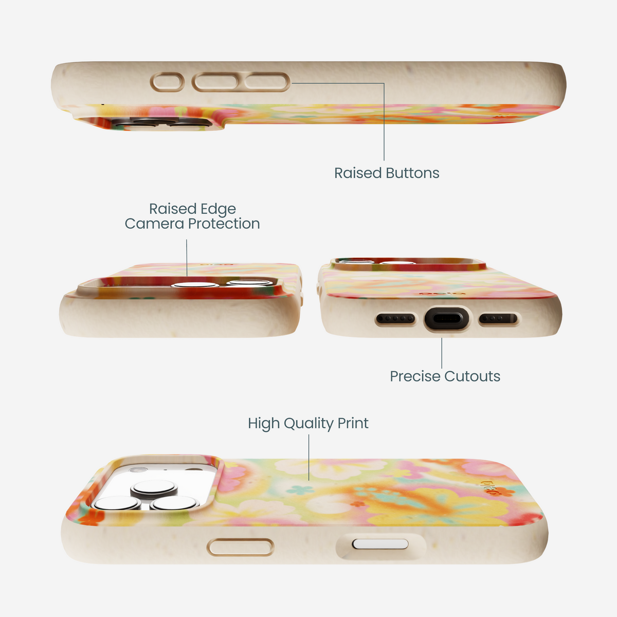 Seashell Hibiscus Glow iPhone 17 Pro Case