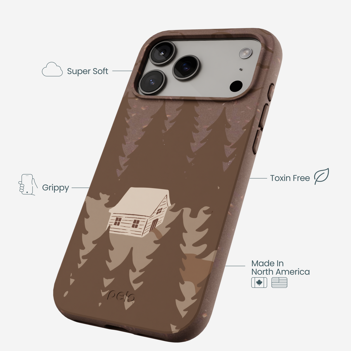 Chocolate Brown Hidden Cabin iPhone 17 Pro Max Case