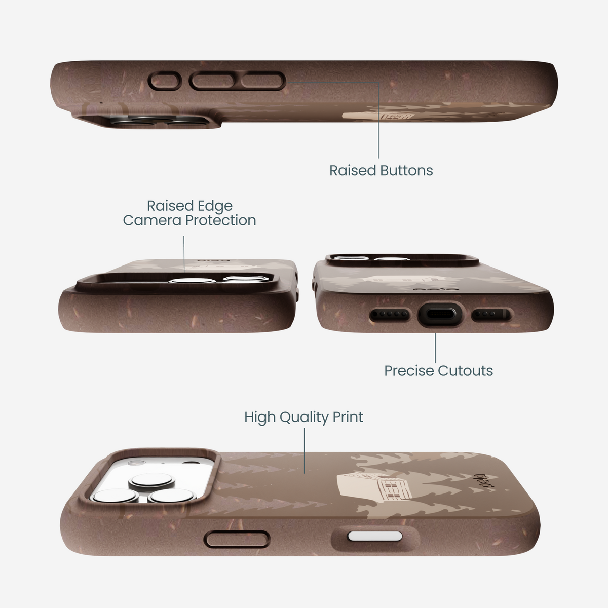 Chocolate Brown Hidden Cabin iPhone 17 Pro Case