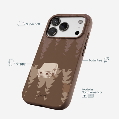 Chocolate Brown Hidden Cabin iPhone 17 Pro Case