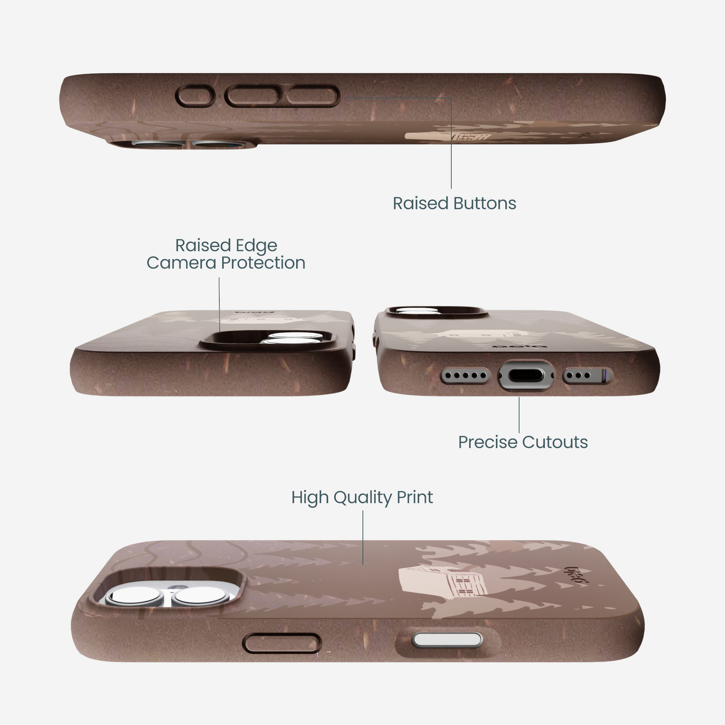 Chocolate Brown Hidden Cabin iPhone 17 Case