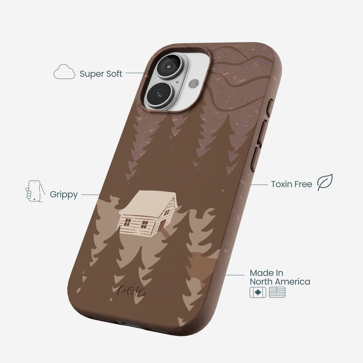 Chocolate Brown Hidden Cabin iPhone 17 Case
