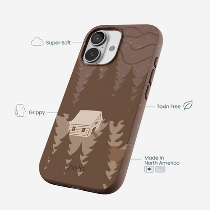 Chocolate Brown Hidden Cabin iPhone 17 Case