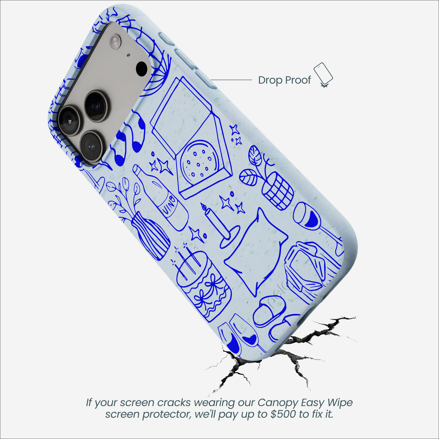 Powder Blue Home for Midnight iPhone 17 Pro Max Case