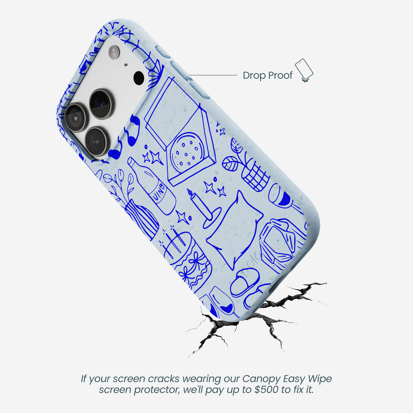 Powder Blue Home for Midnight iPhone 17 Pro Case