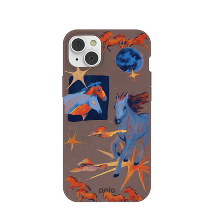 Chocolate Brown Horse Dreamers iPhone 14 Plus Case