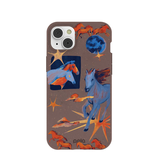Chocolate Brown Horse Dreamers iPhone 14 Plus Case