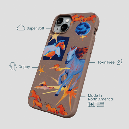 Chocolate Brown Horse Dreamers iPhone 15 Plus Case