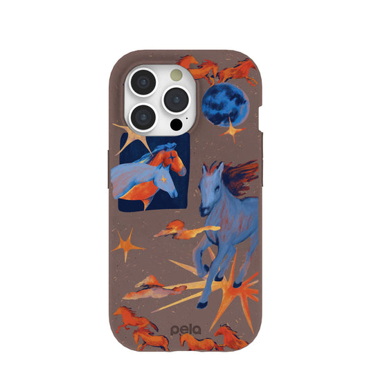 Chocolate Brown Horse Dreamers iPhone 15 Pro Case