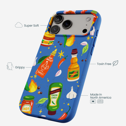 Electric Blue Hot Stuff iPhone 17 Pro Max Case