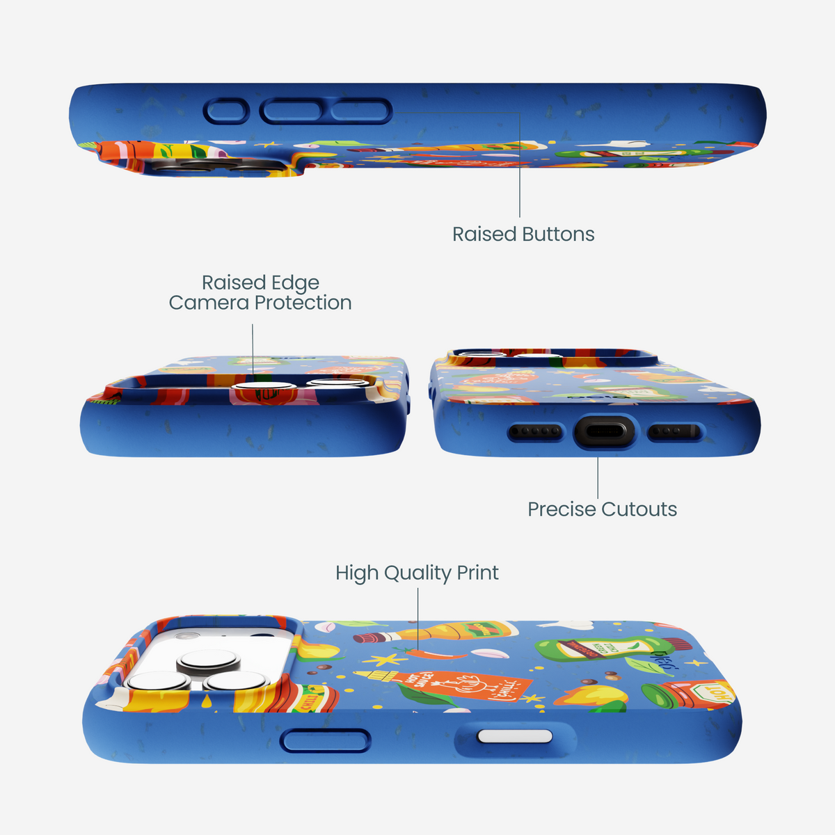 Electric Blue Hot Stuff iPhone 17 Pro Case