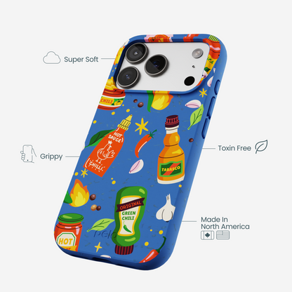 Electric Blue Hot Stuff iPhone 17 Pro Case