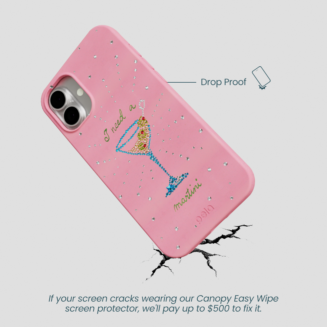 Bubblegum Pink I Need A Martini iPhone 16 Plus Case