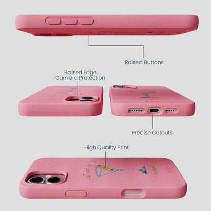 Bubblegum Pink I Need A Martini iPhone 16 Plus Case