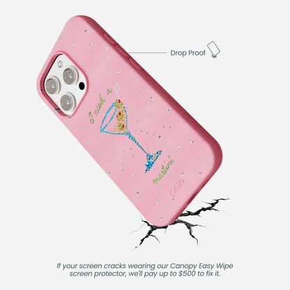 Bubblegum Pink I Need A Martini iPhone 16 Pro Max Case