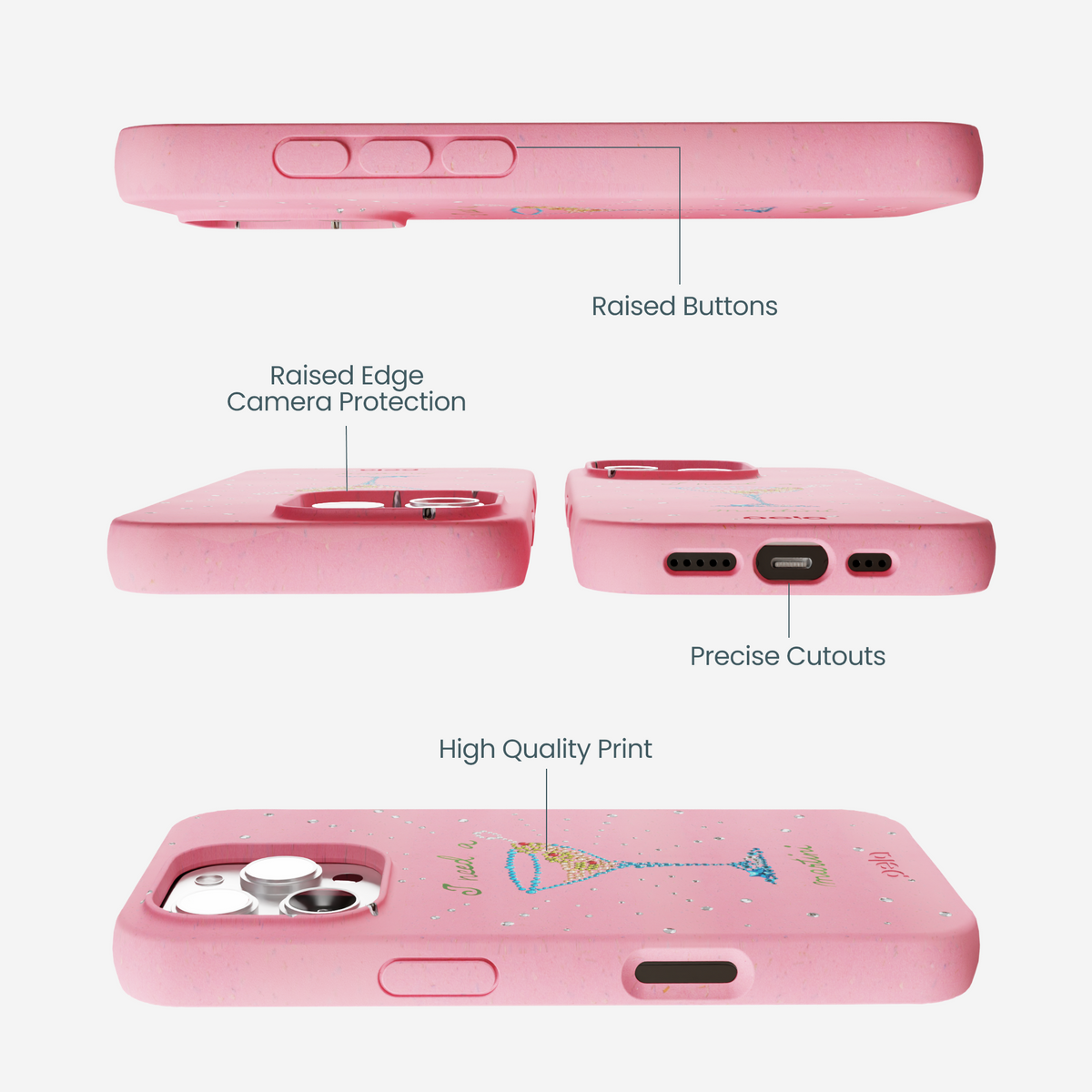 Bubblegum Pink I Need A Martini iPhone 16 Pro Max Case