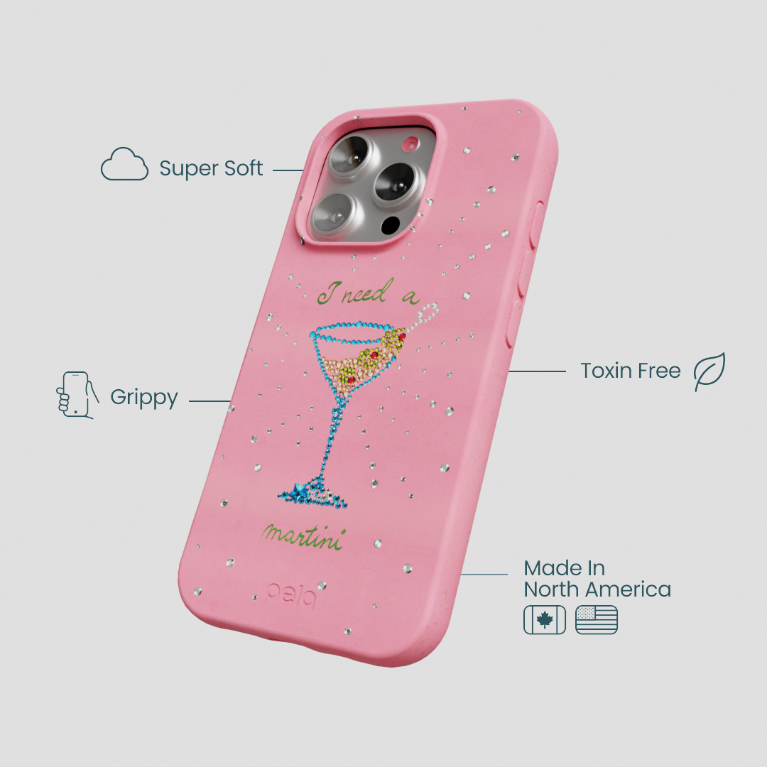 Bubblegum Pink I Need A Martini iPhone 16 Pro Case