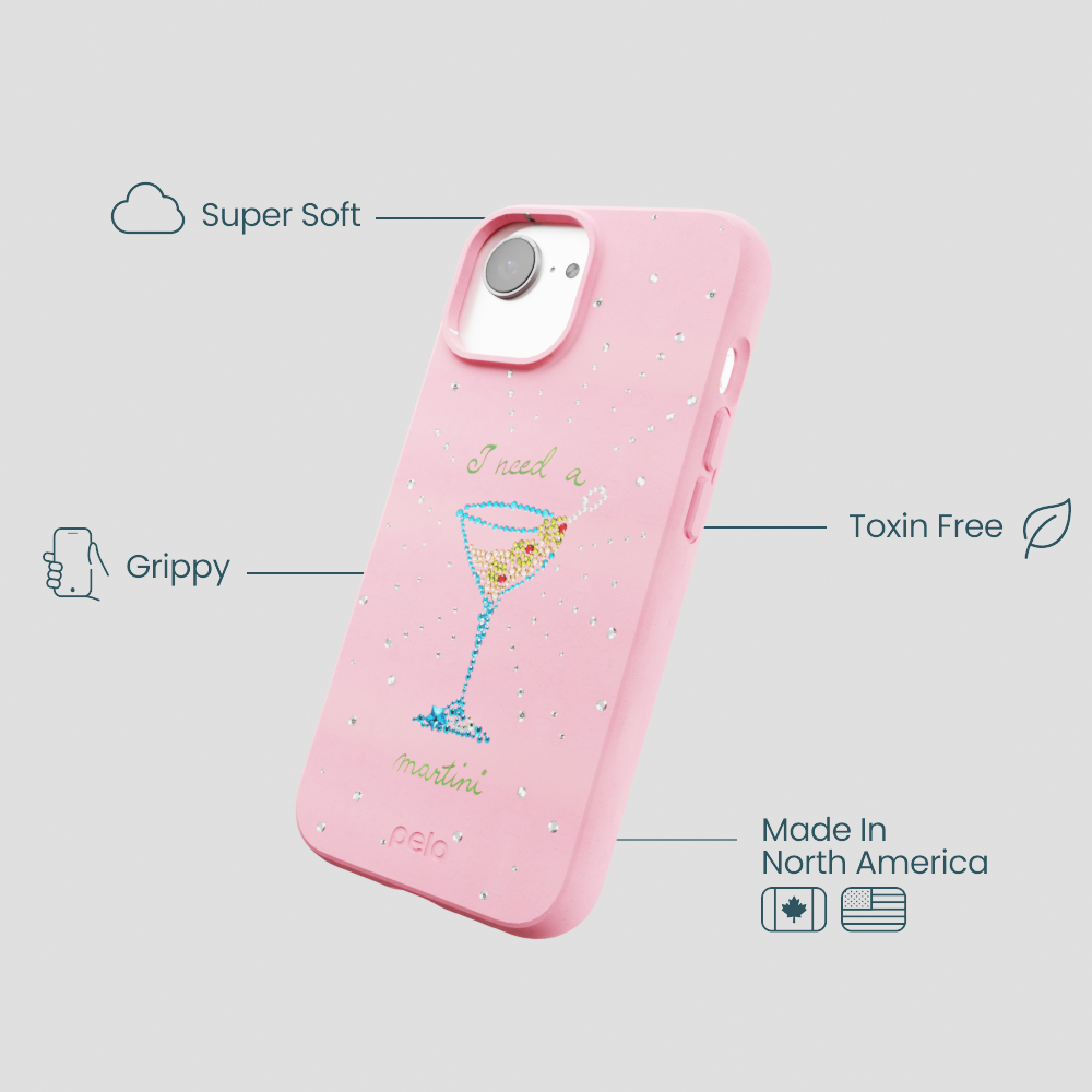 Bubblegum Pink I Need A Martini iPhone 16e/17e Case