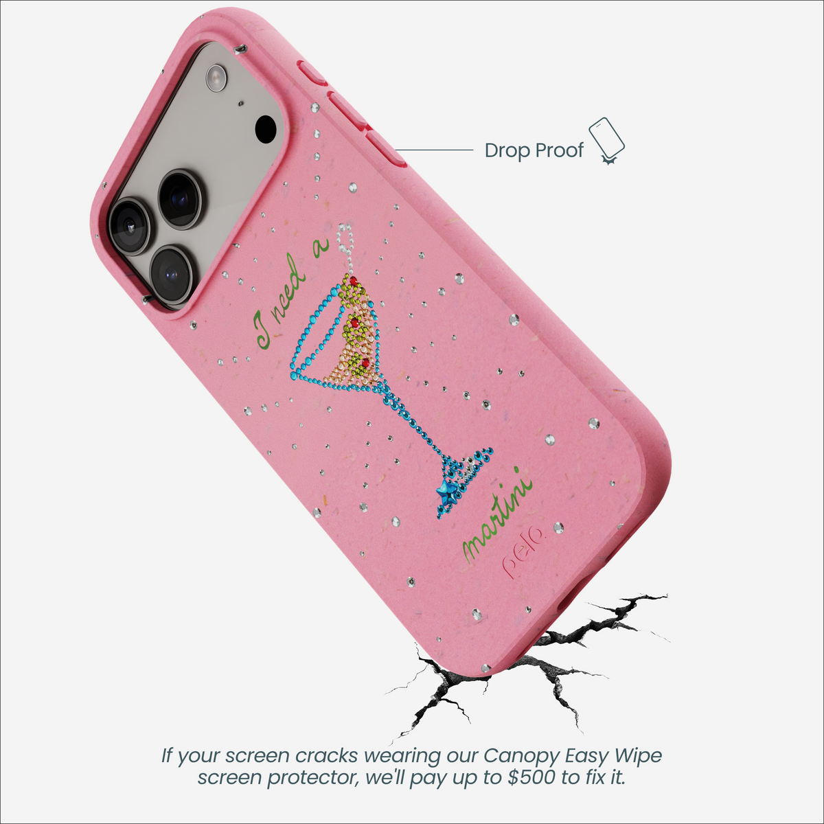 Bubblegum Pink I Need A Martini iPhone 17 Pro Max Case
