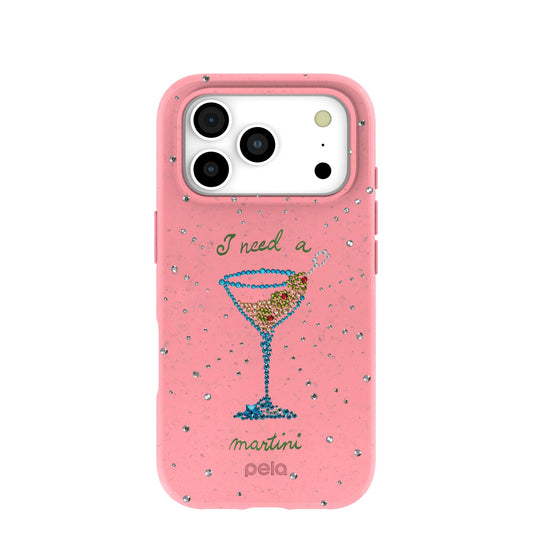 Bubblegum Pink I Need A Martini iPhone 17 Pro Case