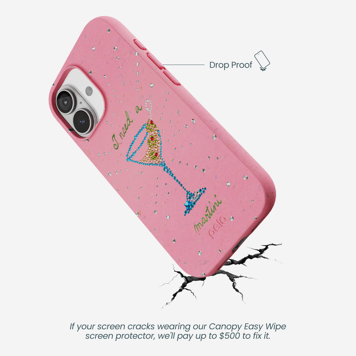 Bubblegum Pink I Need A Martini iPhone 17 Case