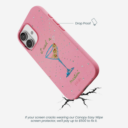 Bubblegum Pink I Need A Martini iPhone 17 Case
