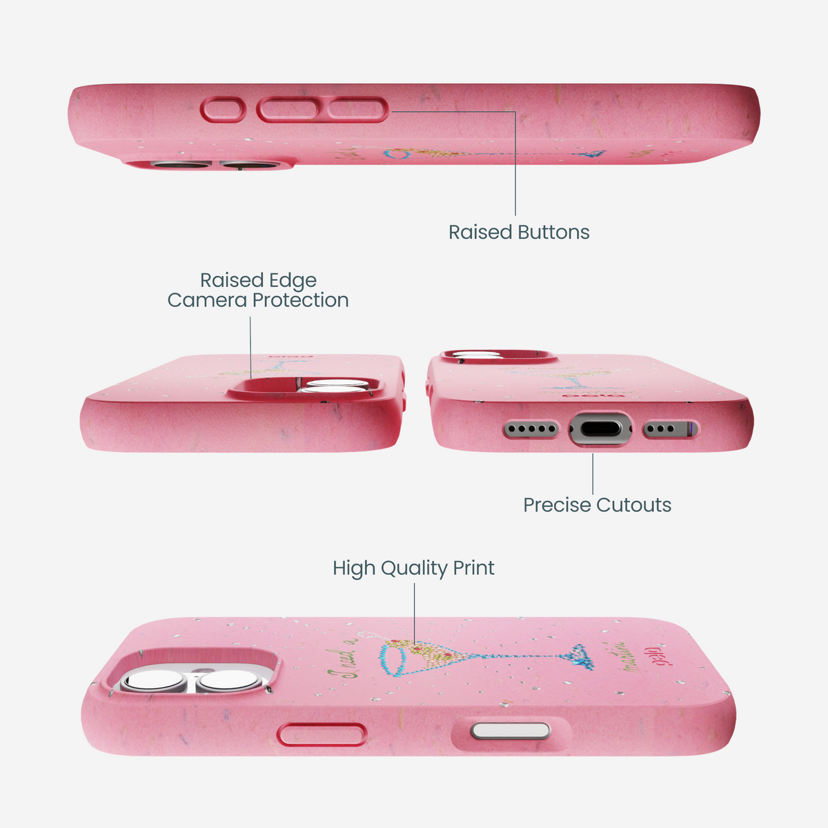 Bubblegum Pink I Need A Martini iPhone 17 Case
