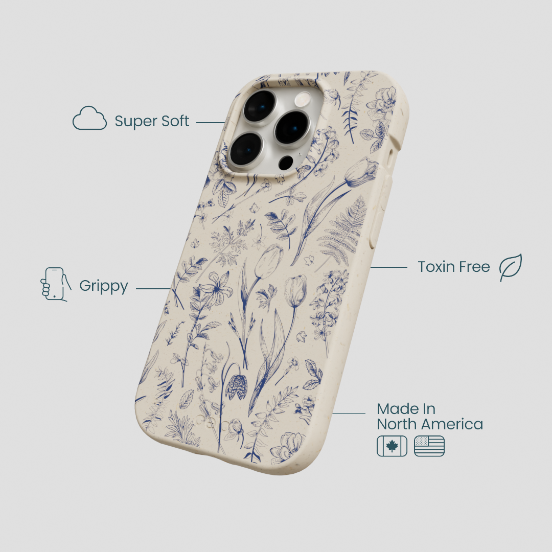 London Fog Indigo Bouquet iPhone 15 Pro Case