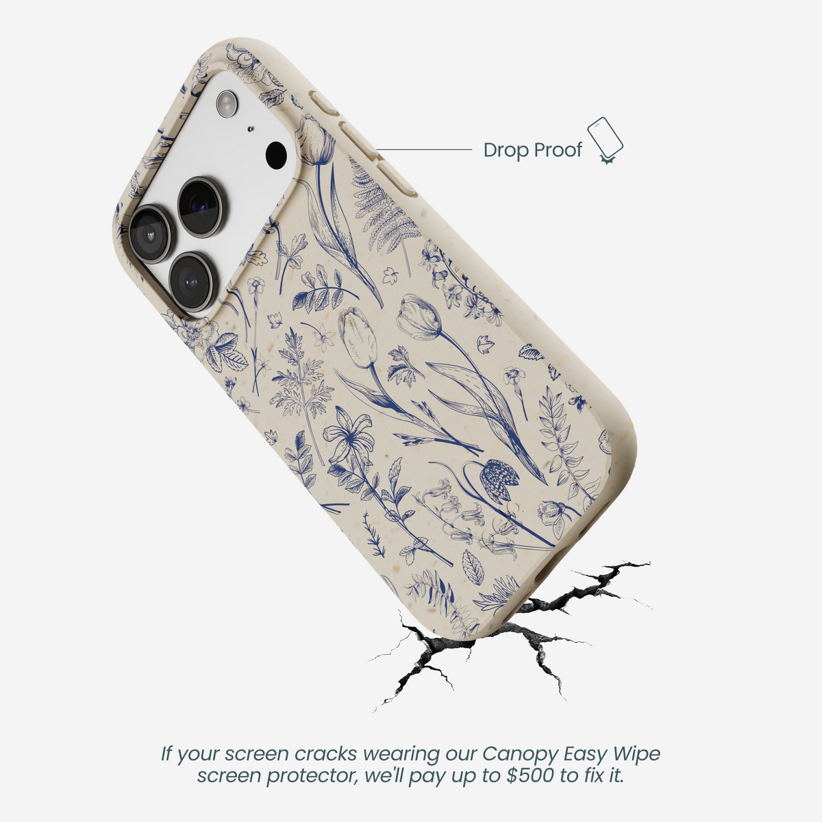 London Fog Indigo Bouquet iPhone 17 Pro Case