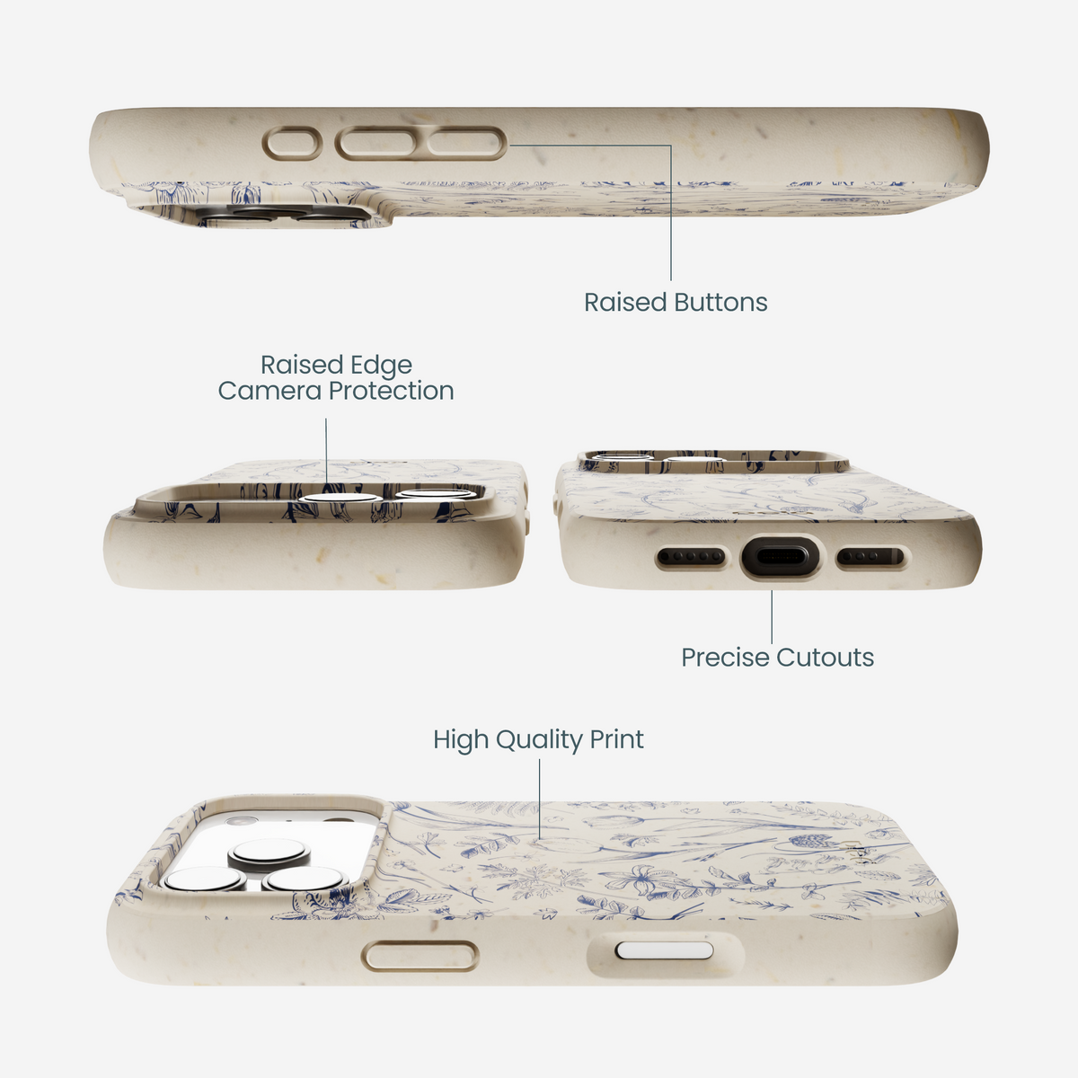 London Fog Indigo Bouquet iPhone 17 Pro Case