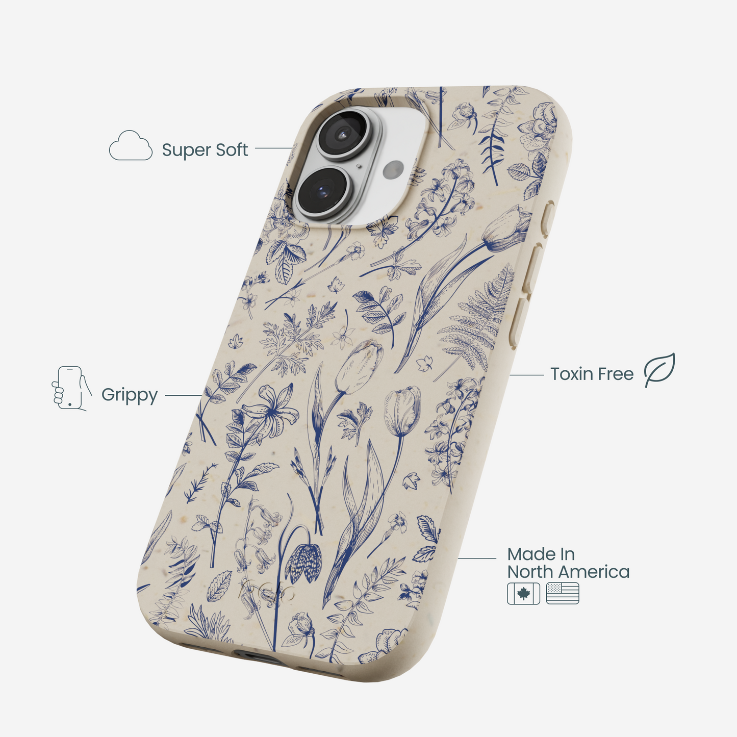 London Fog Indigo Bouquet iPhone 17 Case