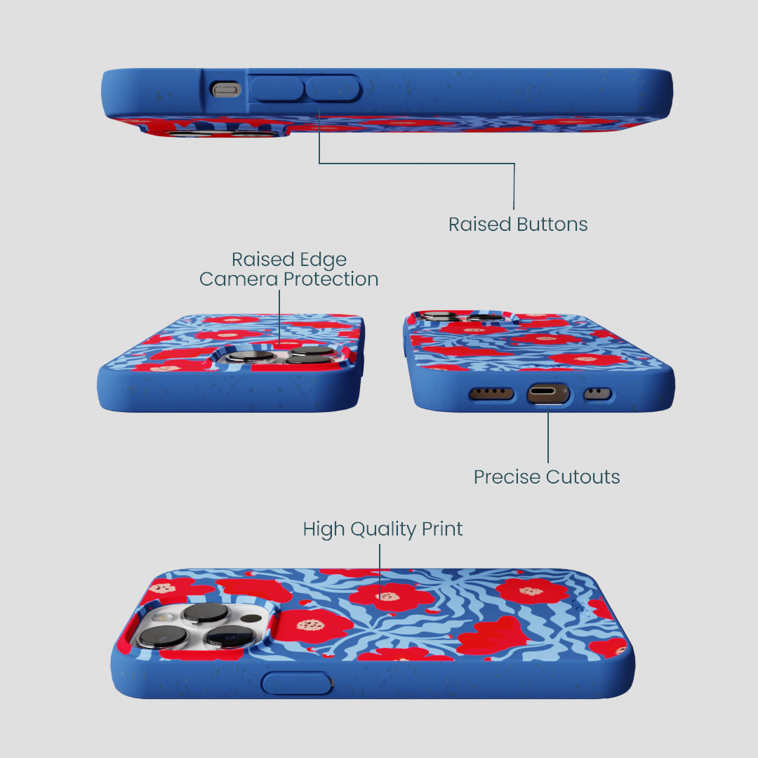 Electric Blue Indigo Ember iPhone 13 Pro Case